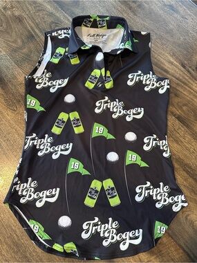 Full Wedge Ladies Sleeveless Golf Shirt small
